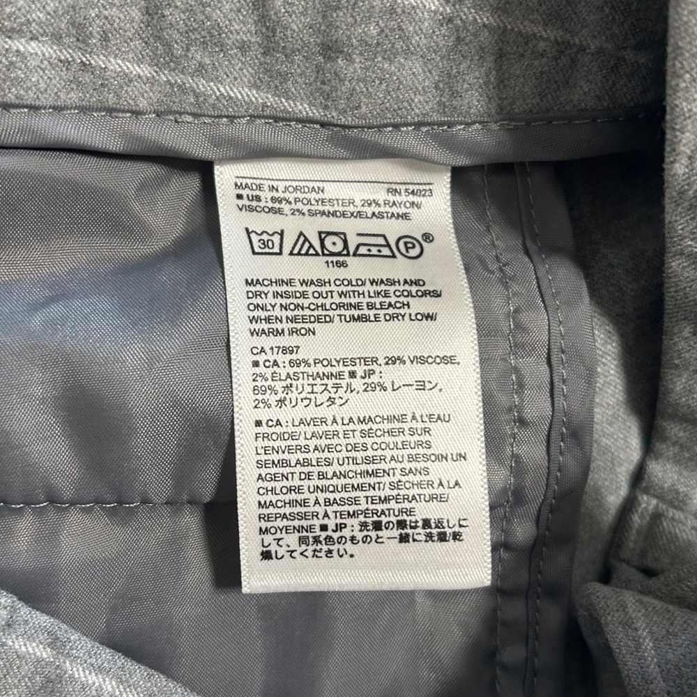 Banana Republic Grey Pinstripe Pleated Cuffed Trousers Size 0 Workwear Pants - Picture 11 of 12